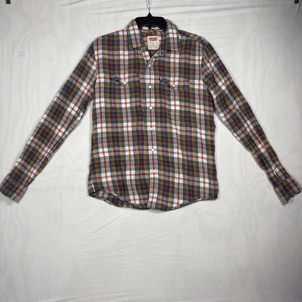 Levi's Mens Plaid Flannel Long Sleeve Button Down Shirt Size Medium
